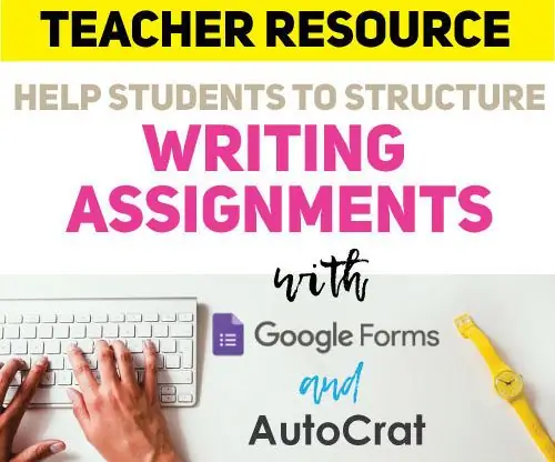 Structuration des devoirs d'écriture avec Google Forms + AutoCrat : 12 étapes