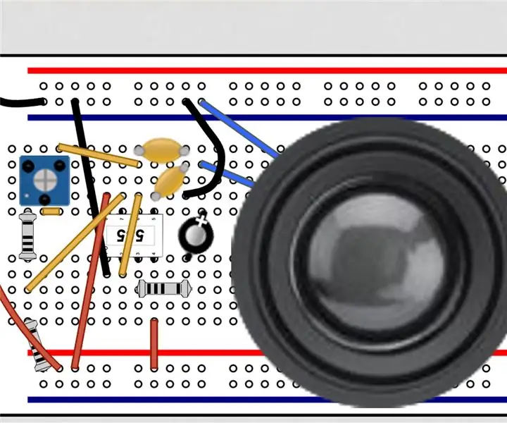 Zvučnik za promjenu frekvencije sa 555 -timer: 4 koraka