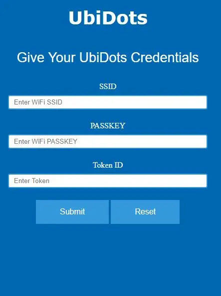 Pagbibigay ng Mga Kredensyal sa WiFi at UbiDots