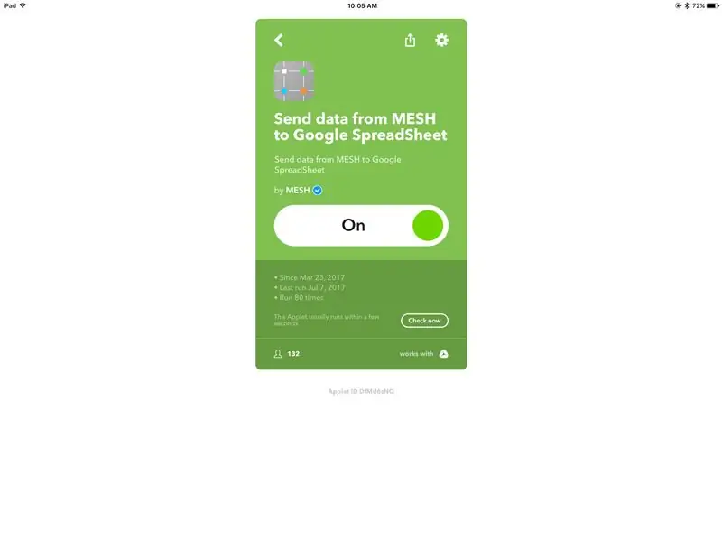 Programați IFTTT App Block în aplicația MESH