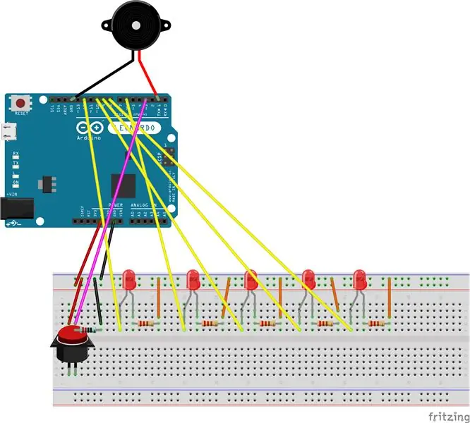 Het elektrische circuit opgebouwd