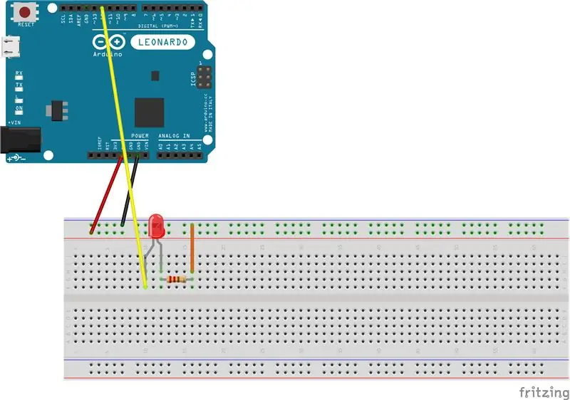 Het elektrische circuit opgebouwd