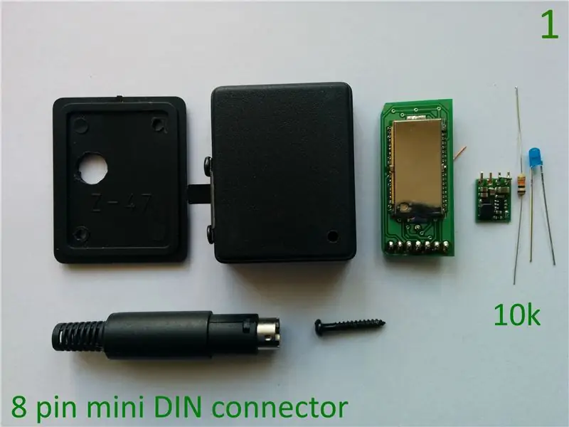 Tilslutning af elektroniske dele - version 2 med kabinet