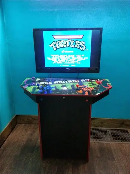 4-Player Pedestal Arcade Txee rau MAME