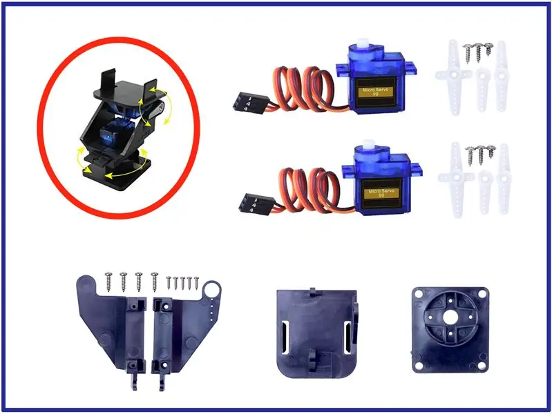 Mikro servo pan-tilt sklop