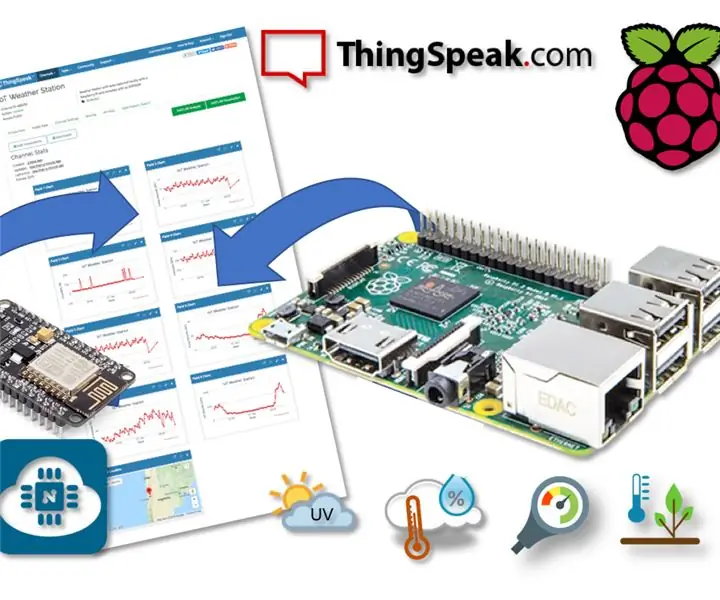 สถานีตรวจอากาศ IoT พร้อม RPi และ ESP8266: 10 ขั้นตอน