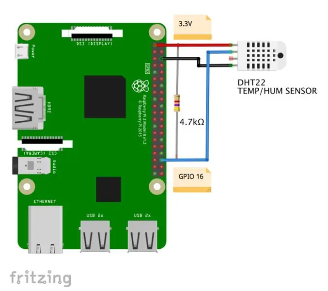 Installation des Temperatur- und Feuchtigkeitssensors