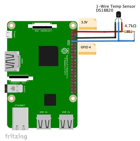 Installieren von DS18B20 - Temperatursensor