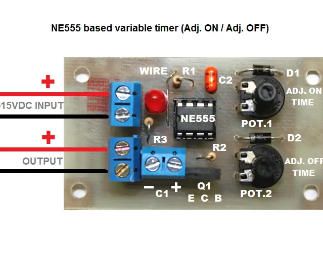 NE555 Raws Li Qhov Hloov Pauv Hloov ON/OFF Timer (Hloov Kho 2018): 4 Cov Kauj Ruam