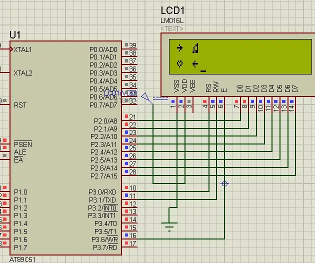 Com imprimir caràcters personalitzats en pantalla LCD amb microcontrolador 8051: 4 passos