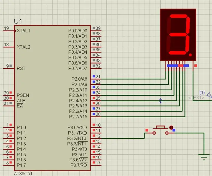 Incremento del valore di 7 segmenti utilizzando il pulsante a pressione con 8051: 4 passaggi (con immagini)