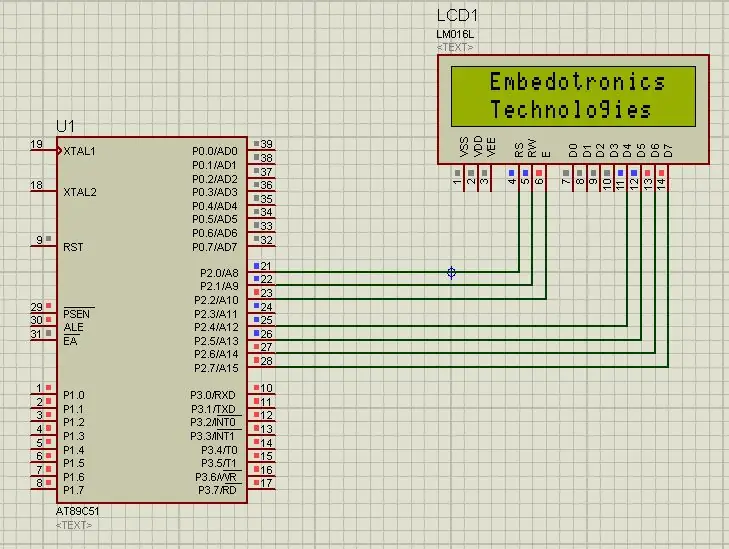 Gränssnitt 8051 mikrokontroller med LCD i 4-bitars läge