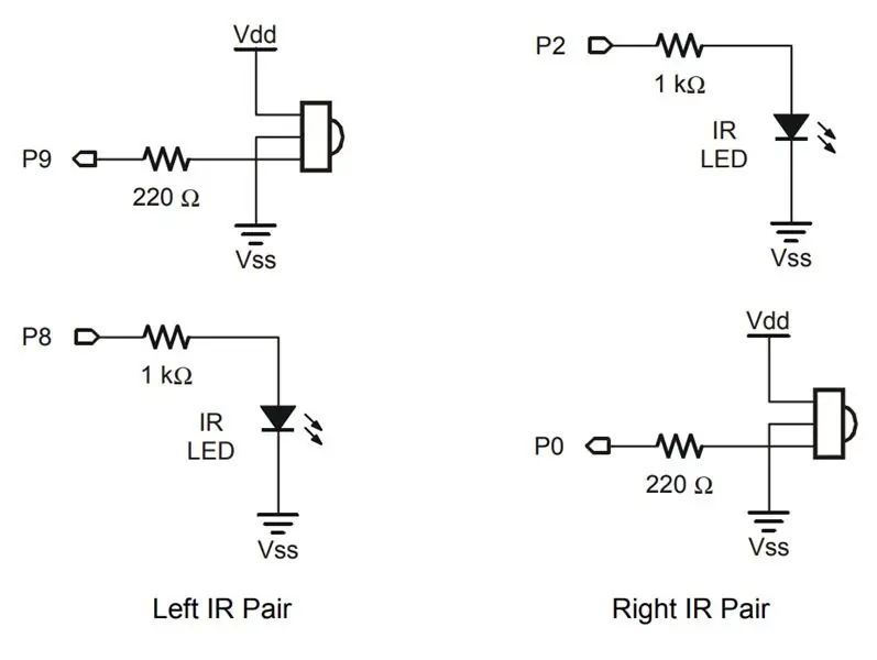 Infraroodparen testen - Circuit