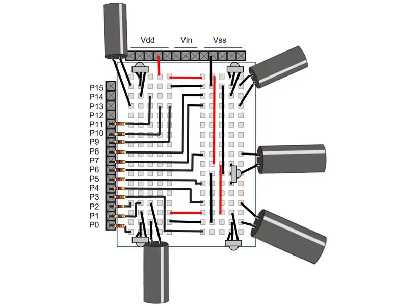 Vijf IR-paren - Circuit