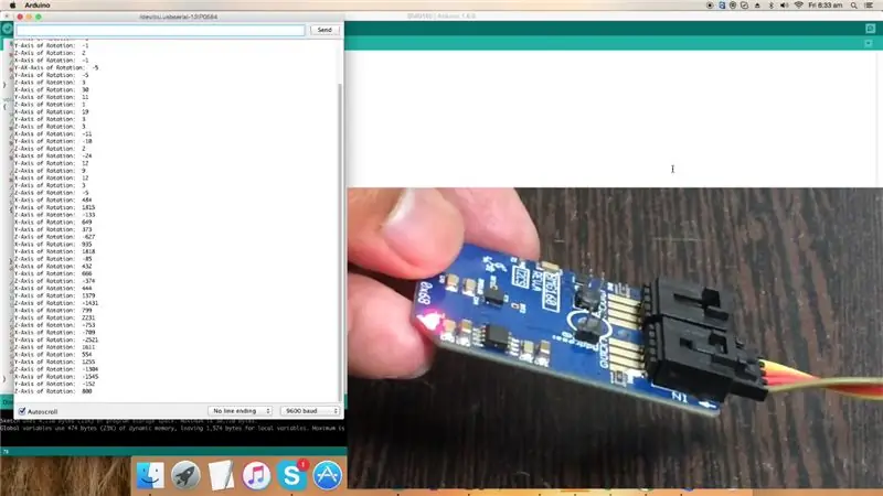 Codice Arduino di misurazione giroscopio a 3 assi