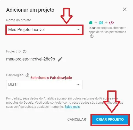 „Integrando O Firebase Ao Projeto“Nėra „Android Studio“