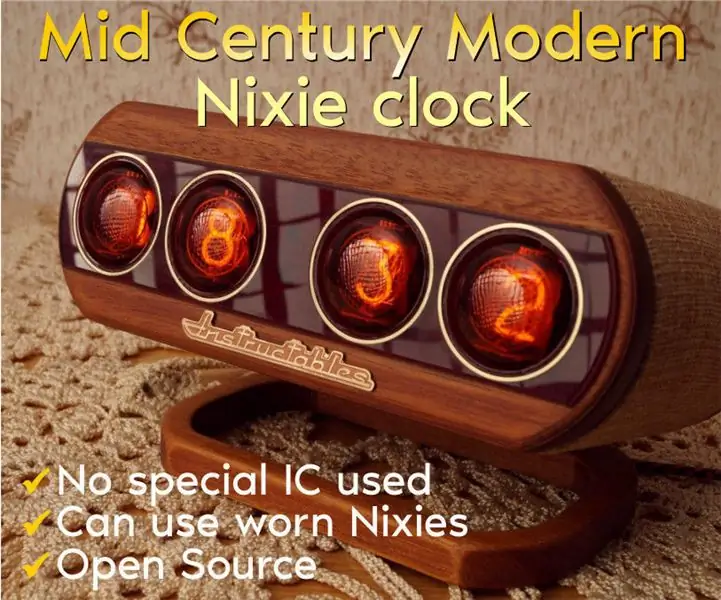 Mid Century Modern Nixie Clock: 7 Steps (med bilder)