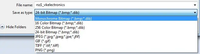 Omskep die 24 bits BMP in monochroom BMP