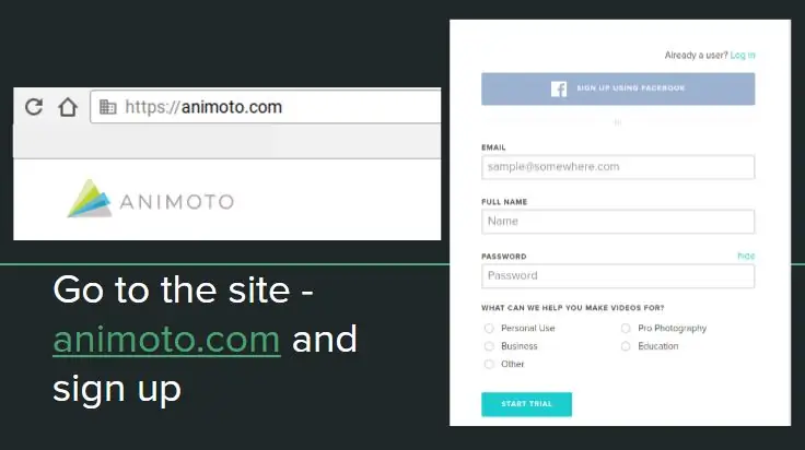 Pergi ke Animoto.com