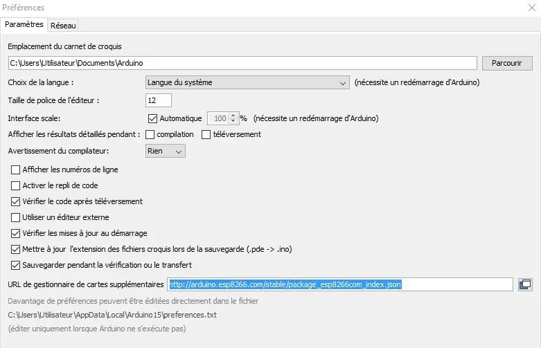 Programmerer L'ESP Avec L'IDE Arduino