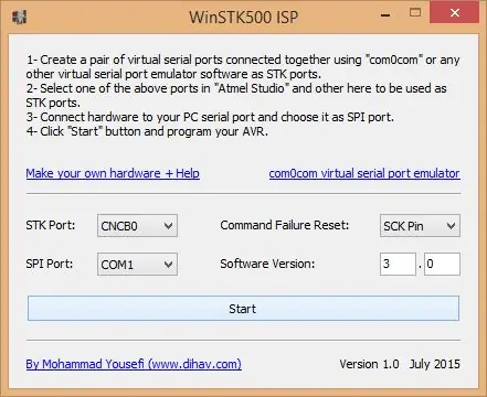 Atmel Studio के लिए सस्ता STK500 AVR प्रोग्रामर