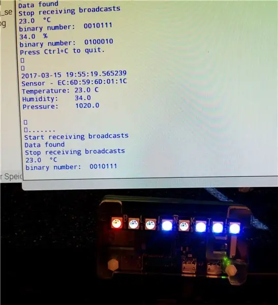 RuuviTag och PiZero W och Blinkt! en Bluetooth Beacon -baserad termometer