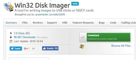 BAIXAR O WIN32 DISK IMAGER PARA GRAVAR A IMAGEM NO CARTÃO DE MEMÓRIA