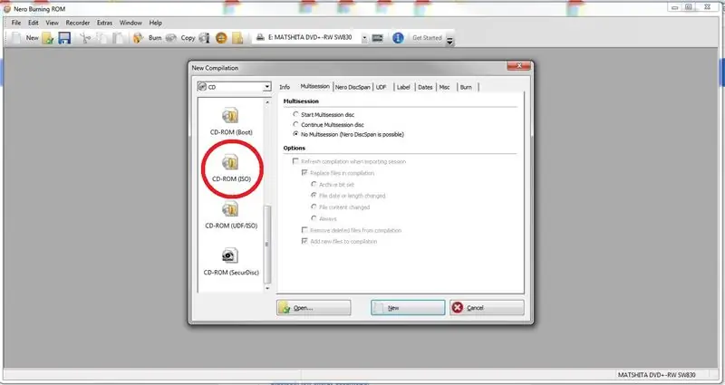 Porniți Nero, creați un CD ISO nou