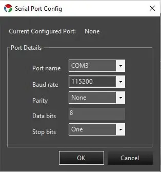 Configuración Puerto Serial (הגדרת נמל סידורי)