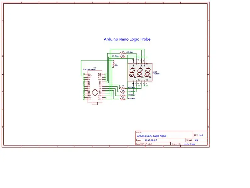 Arduino Nano Logic Probe -ийн диаграм