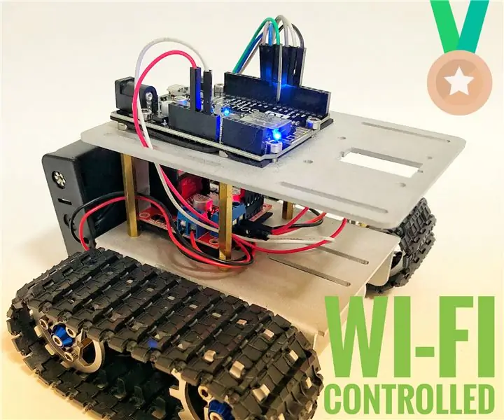 Roboti i kontrolluar nga Wi-Fi duke përdorur Wemos D1 ESP8266, Arduino IDE dhe Blynk App: 11 hapa (me fotografi)