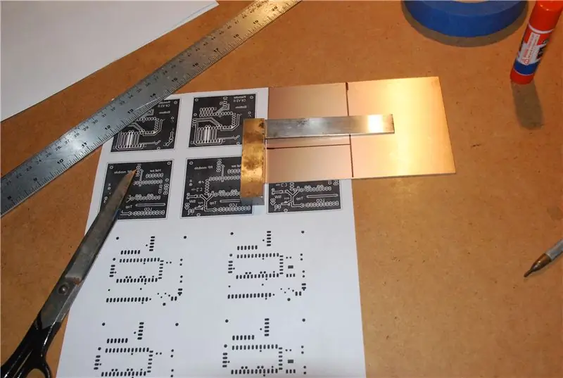 Vorbereiten der kupferbeschichteten Platine