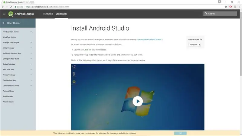 „Downloa React Native“, „Android Studio“ir „PostgreSQL“