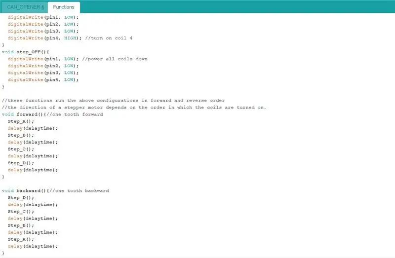 Hatua ya 3: Kuandika Nambari ya C + ya Kuendesha Arduino