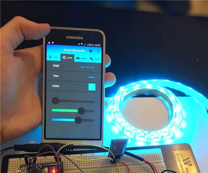 Arduino DIY Bluetooth vezérlő LED RGB csík: 4 lépés