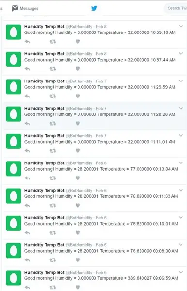 Твитинг Температура сенсоры