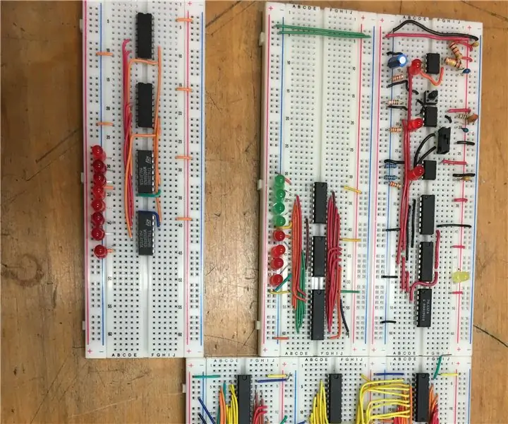 Visão geral do computador de 8 bits em uma placa de ensaio: 3 etapas