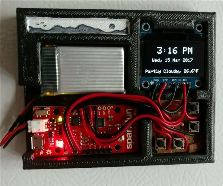 The WunderThing: en batteridrevet, magnetisk, ESP8266 værmelding IoThing !: 6 trinn