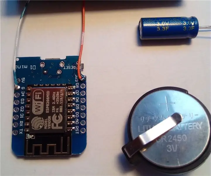 Remote Control: ESP8266 Dengan Sel Koin: 5 Langkah (dengan Gambar)