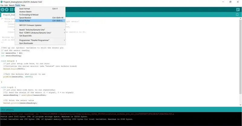 Memvisualisasikan Data: Arduino IDE!