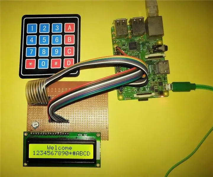 Interfaccia 16x2 LCD alfanumerico e tastiera a matrice 4x4 con Raspberry Pi3: 5 passaggi (con immagini)