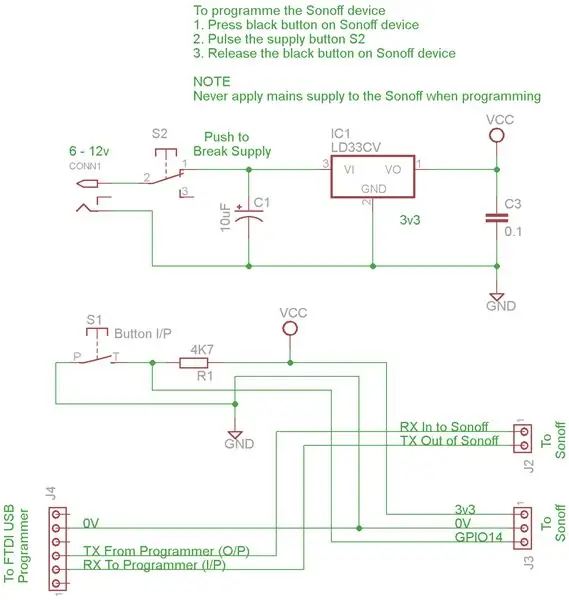 Sonoff programmeringsadapter