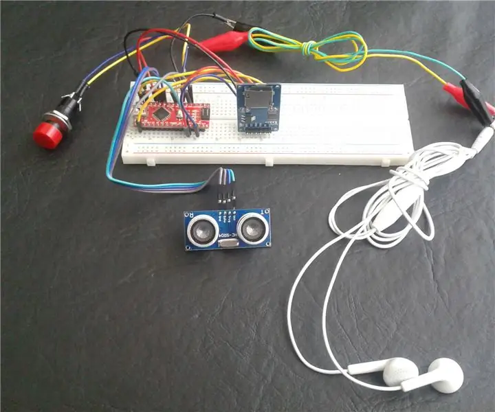 Arduino Voiced White Cane (deel een): 6 stappe (met foto's)