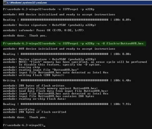 การถ่ายโอนไฟล์ HEX ของโปรแกรมไปยังหน่วยความจำแฟลชของ Chip