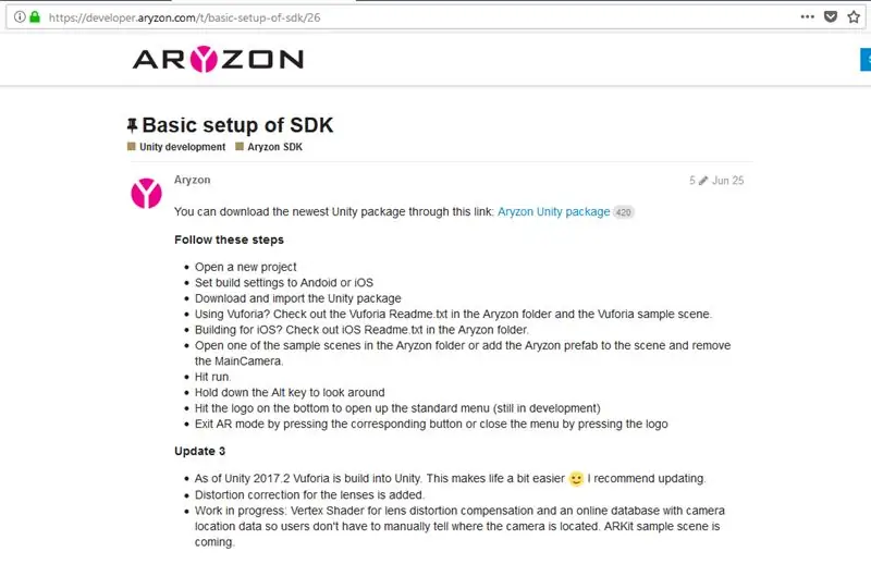 Tải xuống Aryzon SDK