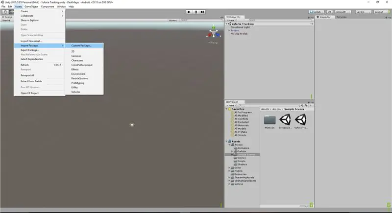 Importeer de Aryzon SDK in Unity