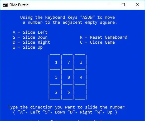 Virtual Slide Puzzle: 8 steg