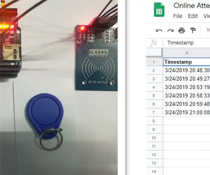 Sistema d'assistència amb emmagatzematge de dades al full de càlcul de Google mitjançant RFID i Arduino Ethernet Shield: 6 passos