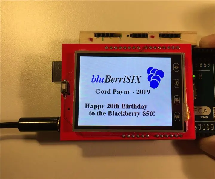 BluBerriSix - en TFT TouchScreen / Arduino -vejledning: 12 trin (med billeder)