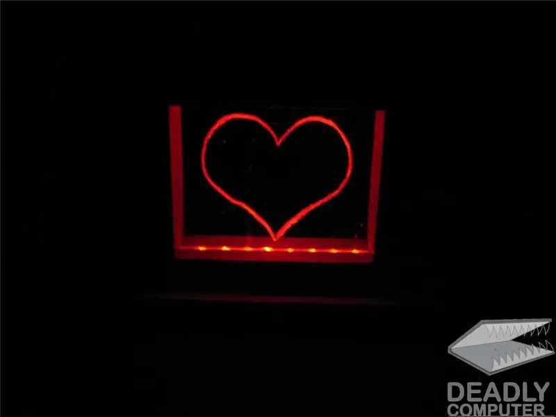 DIY LED plexiglas hjerte: 7 trin